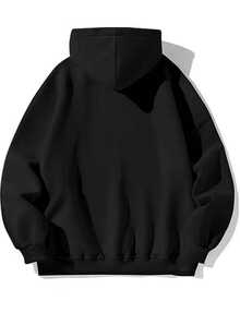 SD2016 Black Regular Fit Men High-Quality Fabric For Casual & Athletic Wear, Hoodie, Everyday Comfort - 黑色 - 查看 4