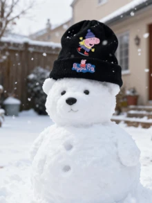 Peppa Pig Animated Cartoon Peripheral Knitted Hats, Curled Woolen Hats, Printed Knitted Hats, Woolen Hats, Autumn And Winter Hats, Outdoor Cold Hats - Multicolor - View 9