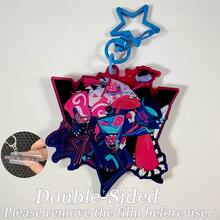 Haz-Bin/Hotel Keychain, 3vees Keychain, Stained Glass Craft Keychain, Creative Keychain, Shaker Keychain, Anime/Cartoon Keychain, Bag Charm, Car Pendant, Birthday Gift, Party Favor, Christmas Gift - Multicolor - View 7