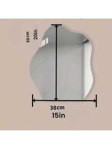 1pc Modern Cloud-Shaped Frameless Mirror, Horizontal Lacquered Finish, Polystyrene Material, Shatterproof High-Definition Mirror Surface, Suitable For Desktop Decor, No Electricity Required, Asymmetrical Floral Theme