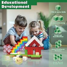 100pcs Magnetic Building Blocks - STEAM Creative DIY Construction, Made Of ABS, Ideal For Building And Creating, Perfect Gift For Kids, Also Suitable For Holiday/Festive Gifts And Classroom Learning Activities - Green - View 5