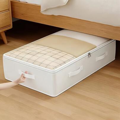 1pc Large Storage Organizer Bag - Heavy-Duty Non-Woven Fabric With Transparent Window, Multi-Layer Clothing Storage Box, Suitable For Wardrobe, Under Bed, Travel - Space-Saving Vertical Storage, Suitable For Women's Fashion, Bedroom, Household - Elegant Modern Design, Clothing Storage And Organization