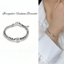 Irregular Pearl Necklace Bracelet, High-End Niche Fashion Collarbone Chain, Sparkling Jewelry - Multicolor - View 8