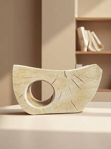 1件北欧风格镂空雕花木石花瓶，创意弧形桌面摆件，适用于客厅/门厅/卧室/书房，可插干花、人造树枝和芦苇草。 - 彩色 - 查看 13