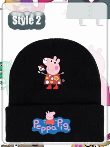 Peppa Pig Animated Cartoon Peripheral Knitted Hats, Curled Woolen Hats, Printed Knitted Hats, Woolen Hats, Autumn And Winter Hats, Outdoor Cold Hats - Multicolor - View 17