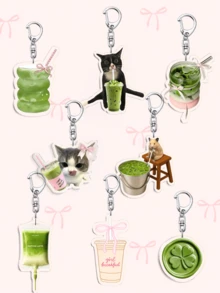 1pc Kawaii CuteMatcha Bow Drink Keychain / Coffee Bow Drink / Adorable Hamster Holding Coffee Keychain.Bag Pendant For Daily Wear And Holiday Gift,INS Style. Everyday Bag Accessory, Bag Charm, Lanyard, Key Holder, Cute Girly Stuff,Car Keyring. Ideal For Sister Gifts,Woman Gifts , Christmas Gifts,Boyfriends, Girlfriends, Family Members.The Perfect Gift For Matcha Lovers And Coffee Enthusiasts.