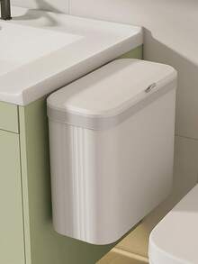 Papelera para el baño del hogar, cubo de basura con tapa de gran capacidad, diseño minimalista - Multicolor - Ver 10