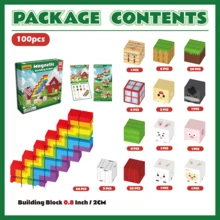100pcs Magnetic Building Blocks - STEAM Creative DIY Construction, Made Of ABS, Ideal For Building And Creating, Perfect Gift For Kids, Also Suitable For Holiday/Festive Gifts And Classroom Learning Activities - Green - View 7