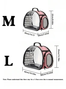 Diagonal Pet Bag Breathable Portable Pet Bag Cat Backpack Folding Transparent Cat Bag, Small 3 Pounds Capacity, Large 10 Pounds Capacity Cat Carrier Cat Bag