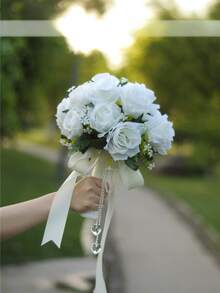 婚礼及情人节人造玫瑰花束 – 伴娘装饰花束，随机设计