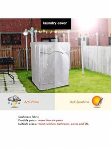 420D Oxford Cloth Washing Machine Dust Cover, Waterproof, Sun-Proof, Dust-Proof Washing Machine & Dryer Protective Cover With Zipper, Thickened Wear-Resistant, Top-Opening Drum Universal Full Cover, Balcony, Yard, Laundry Room, Outdoor, Indoor Home Appliance Cover, Winter Christmas Gift Practical Item - Black - View 8