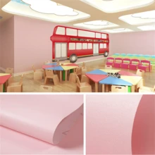 1 Roll Solid Color Self-Adhesive Removable Matte PVC Wallpaper, Easy To Clean And Apply, Suitable For Decorating Kitchen, Bedroom, And Living Room, Enhancing Home Decor With Autumn Aesthetics - Pink - View 5