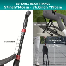 2-In-1 Walking Cane With Seat, Cane, 4-Leg Cane And Folding Cane With Seat, Alloy Cane Chair, 3/4-Leg Cane And Folding Chair With Cane, Walking Cane, Portable Folding Cane, Adjustable/Heavy Duty/Non-Slip Lightweight Cane For Elderly - Multicolor - View 9