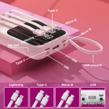 XBJ Sạc dự phòng màu hồng 10000mAh - Sạc nhanh PD20W, tích hợp đèn pin, pin dự phòng thiết yếu cho điện thoại khi đi du lịch. Tương thích với iPhone/Android. Hoàn hảo cho kỳ nghỉ hè, du lịch ngoài trời, cắm trại và dự phòng khẩn cấp. Quà tặng cho nam giới, gia đình, bạn bè, sinh nhật. (Hiển thị dung lượng pin) (Màu hồng) Quà tặng ngày Valentine - Bột Nữ Thần - Xem 3