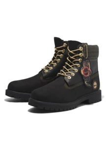 Timberland Giày bốt nam Heritage 6 inch, thoáng khí, thấm hút mồ hôi, chống gió, nhẹ, bền chắc, dễ giặt, trang trí đẹp mắt, đa năng, ngoài trời hàng ngày, màu đen TB0A28MB - màu đen - Xem 2