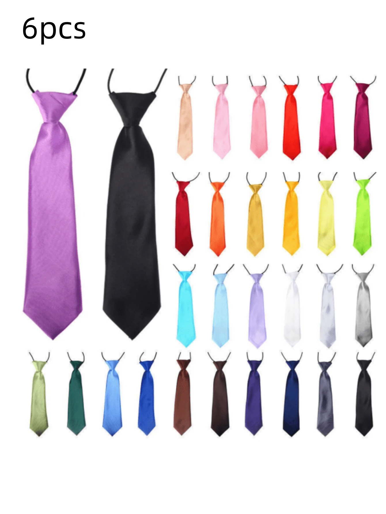 1/6/12 chiếc cà vạt ngắn thời trang kiểu tiệc tùng, sinh viên, lễ hội âm nhạc, thích hợp cho Ngày Valentine, Halloween, Giáng sinh. - Nhiều màuA - Xem 1