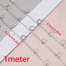 1m Fashionable Stainless Steel Pentagram Chain, Vacuum Electroplated Star Chain, Suitable For DIY Necklace, Bracelet, Jewelry Making - Chain - View 9