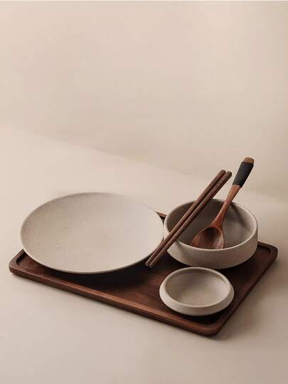 1 Set Rustic Ceramic Tableware Bowls & Plates, Japanese Niche Hotel Dining Ceramic Dinnerware, Homemade Coarse Pottery Snack Plates, Eating Soup Bowls & Spoons, Dipping Sauce Dishes, High-End Gift For Friends, Suitable For Home, Restaurant, Gift, Party