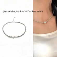 Irregular Pearl Necklace Bracelet, High-End Niche Fashion Collarbone Chain, Sparkling Jewelry - Multicolor - View 9