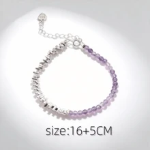 Purple Silver Bracelet: "Purple Qi Coming From The East" - A Unique And Delicate Design Bead Bracelet With A Few Ounces Of Silver, Stylish Jewelry Accessory - Multicolor - View 2