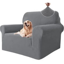 CYCMACO Sofa Cover 1/2/3/4 Seater With Armrest, Stretch Sofa Cover Non-Slip, Modern Sofa Cover For Dogs Pets, Breathable Couch Cover With Elastic Bottom - Light Grey - View 12