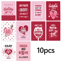 10pcs Happy Galentine & Valentine's Day Wine Bottle Labels Stickers, Romantic Heart Pattern Wine & Champagne Bottle Labels For Valentines Galentines Anniversary Party Decorations - Multicolor - View 7