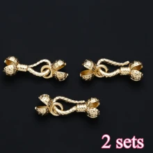 2sets 20mm Golden Silvery Color Pepper Clasp, Bead End Buckle, Closure Buckle, Bracelet Necklace Connector DIY Jewelry Accessories, Jewelry Making Rope Tail Accessories