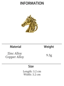 1pc Vintage Elegant Cute Horse Head Brooch, Suitable For Vacation, Gift, And Daily Wear - Brooch - View 8