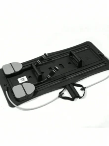 可折叠普拉提板 - 多功能腹部训练器、核心肌群训练器材、便携式健身装备，适用于家庭和健身房，配有黑白弹力带，是情人节、妇女节、母亲节的理想礼物，普拉提器材 - 彩色 - 查看 4