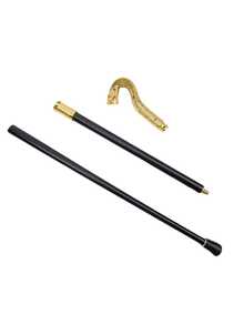 1pc Dual-Tone Snake Cane With Diamond Pattern, Gothic Style Metal Gentleman's Walking Stick - British Punk Scepter, Suitable For Men & Women, Ideal For Stage, Escape Room, Roleplay And Party/School Use - Multicolor - View 12