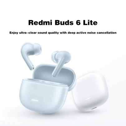  Xiaomi Redmi Buds 6 Lite With 12.4mm Dynamic Driver Unit, Built-In 480mAh Battery For Up To 36 Hours Of Playback. It Supports AAC Codec For High-Quality Audio, And Features Call Noise Cancellation, Making It Suitable For Sports Like Running And Cycling.