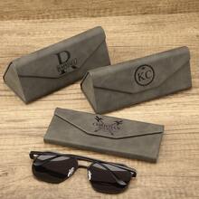 Custom Neutral Folding Glasses Case, Personalized Fashion Eyewear Storage, Gift For Men, Gift For Dad/Mom, Giveaway, Waterproof Hard Glasses Holder - Multi-colored Sheepskin Eyeglass Case - View 4