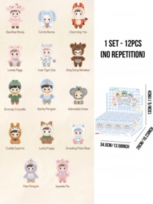 HACIPUPU Hug Series Blind Box Collectible, Cute Animal Theme Figure Blind Box, HACIPUPU Fan Figure Collection, Toy Collectible Blind Box, Exquisite Home Decor Ornament, Theme Party Scene Decoration, Birthday And Christmas Gift - Multicolor - View 12