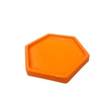 Large Hexagonal Mosaic Tray 18cm Various Colors Decoration - Neon Orange - View 3
