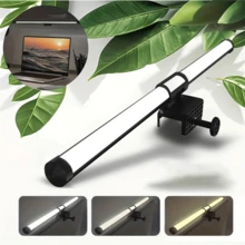 1pc LED Display Light Strip, Screen Mount Desk Lamp, Adjustable Brightness, Reading Lamp, USB Powered, Computer Office Eye Protection Lamp, Suitable For Gaming And Home Office Setup, Cool White, Warm White, Neutral White, Desktop Game Accent Lighting - Three-color Lighting - View 2