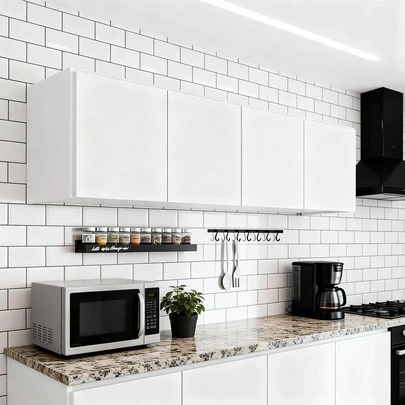 Alacena Gabinete Flotante Superior Cocina 120cm Negro