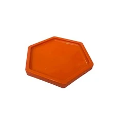 Large Hexagonal Mosaic Tray 18cm Various Colors Decoration - Orange - View 3