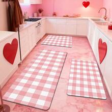 Bộ thảm trang trí ngày Valentine 1/2/3 món, họa tiết kẻ caro hồng trắng, trang trí ngày Valentine, thảm bếp ngày Valentine, trang trí mùa xuân, phù hợp cho nhà bếp, phòng ăn, lối vào, hành lang, cửa ra vào, phòng ngủ, phòng khách, phòng tắm và nhiều nơi khác. - Nhiều màu - Xem 5
