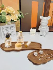 1pc Wooden Peanut Shaped Tray, Small Bathroom Vanity Tray, Sink Tray, Kitchen Vanity Decorative Tray, Soap Dish - High Quality Wooden Tray, Suitable For Bathroom, Kitchen, Countertop, Toilet Tank, Halloween, Christmas And More Occasions