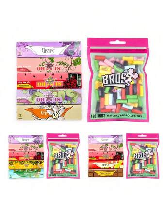 6 piezas de boquillas de filtro de cigarrillo portátiles con sabores surtidos, que incluyen fresa, arándano, uva, chocolate, melocotón, manzana, menta, naranja y vainilla, con combustión uniforme, regalos de fiesta de paquete múltiple, regalo del Día de San Valentín