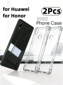 2pcs Thick Anti-Fall TPU Transparent Phone Case For Huawei And Honor, Shock-Proof High Transparency Case, Minimalist Durable Anti-Scratch Soft Cover For Huawei And Honor - Clear - View 52