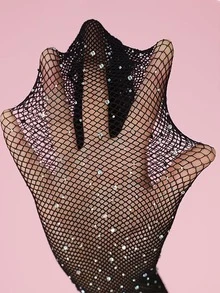 1/2/3双装女童彩色钻石纹渔网袜，时尚透气舒适百搭休闲袜，适合日常穿着、度假、派对、搭配公主裙，春夏皆宜。 - 黑色 - 查看 4