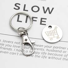 1/3/5枚装购物车代币，超市手推车硬币，不锈钢金属钥匙扣带手推车解锁钥匙，适用于超市购物车、储物柜、健身房、购物篮，生日和感恩节礼物