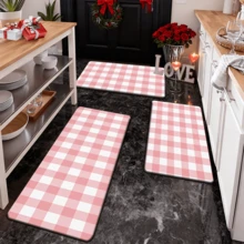 Bộ thảm trang trí ngày Valentine 1/2/3 món, họa tiết kẻ caro hồng trắng, trang trí ngày Valentine, thảm bếp ngày Valentine, trang trí mùa xuân, phù hợp cho nhà bếp, phòng ăn, lối vào, hành lang, cửa ra vào, phòng ngủ, phòng khách, phòng tắm và nhiều nơi khác. - Nhiều màu - Xem 2