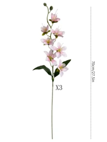 1/3/5支装，70厘米仿真丝兰花，适合DIY花墙、场景布置、客厅卧室花瓶插花、婚礼、派对装饰、桌面摆设。适合秋冬季装饰，可用于房间、家居、厨房、婚礼、餐桌、中心装饰、办公室、花园、户外装饰。 - 粉色 - 查看 7
