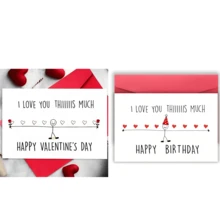 1pc Funny Love Card, Valentine's Day Card, Christmas Card, Gift, Birthday Card, "I Love You This Much", "Merry Christmas", Small Business Supplies, Thank You Card, Gift, Express Love, Suitable For Friends, Husband, Boyfriend, Wife, Girlfriend, Family, Siblings, Parents, Partner, Colleagues, Classmates, Loved Ones, Father, Mother, Suitable For All Occasions, Christmas Gift - Multicolor - View 19