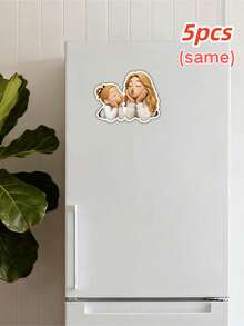 1/3/5pcs, Personalized Photo Fridge Magnets ,Perfect Gift For Home Decor ,Print Your Family Photo On Fridge Magnet,Custom Cartoon Magnet With Personalized Photo To Illustrated Character, Printing On Synthetic Paper Fridge DecorDecoration
