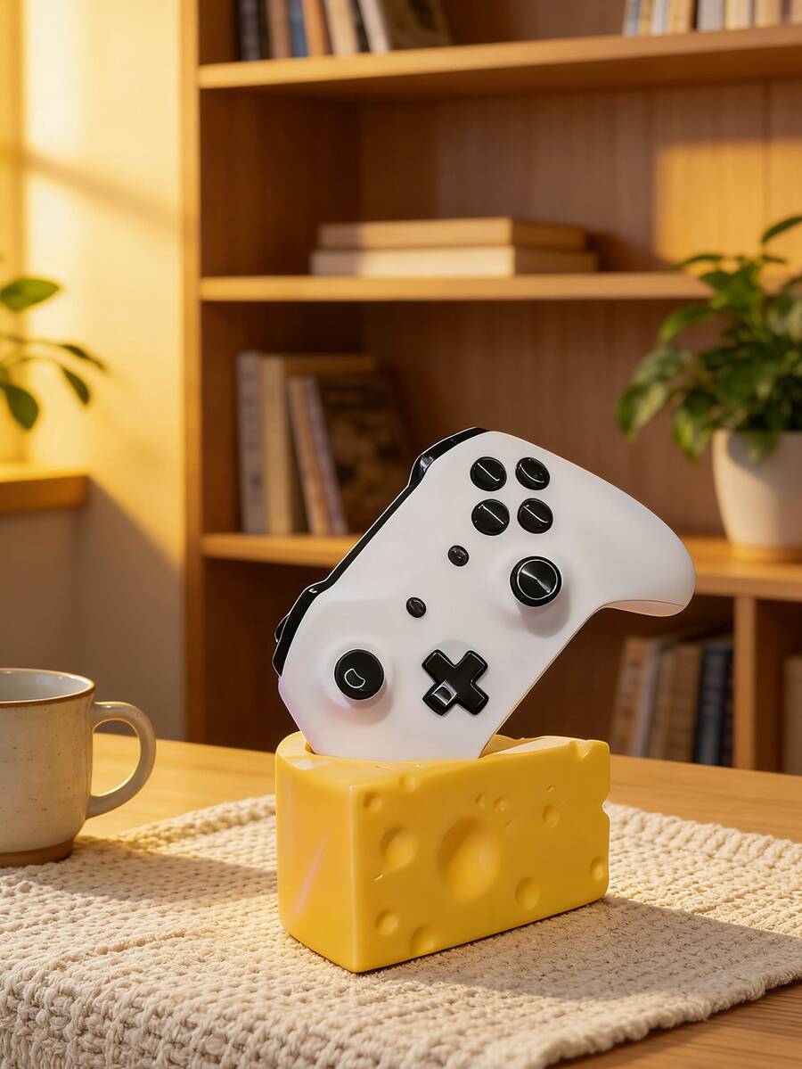 حامل وحدة تحكم الألعاب Healing Cheese P S 5 / رف تخزين حصري عالمي لوحدة تحكم الألعاب | لعبة مكتبية إبداعية للأولاد | أداة تخزين ممتعة لغرفة الألعاب - 1PC - مشاهدة 1
