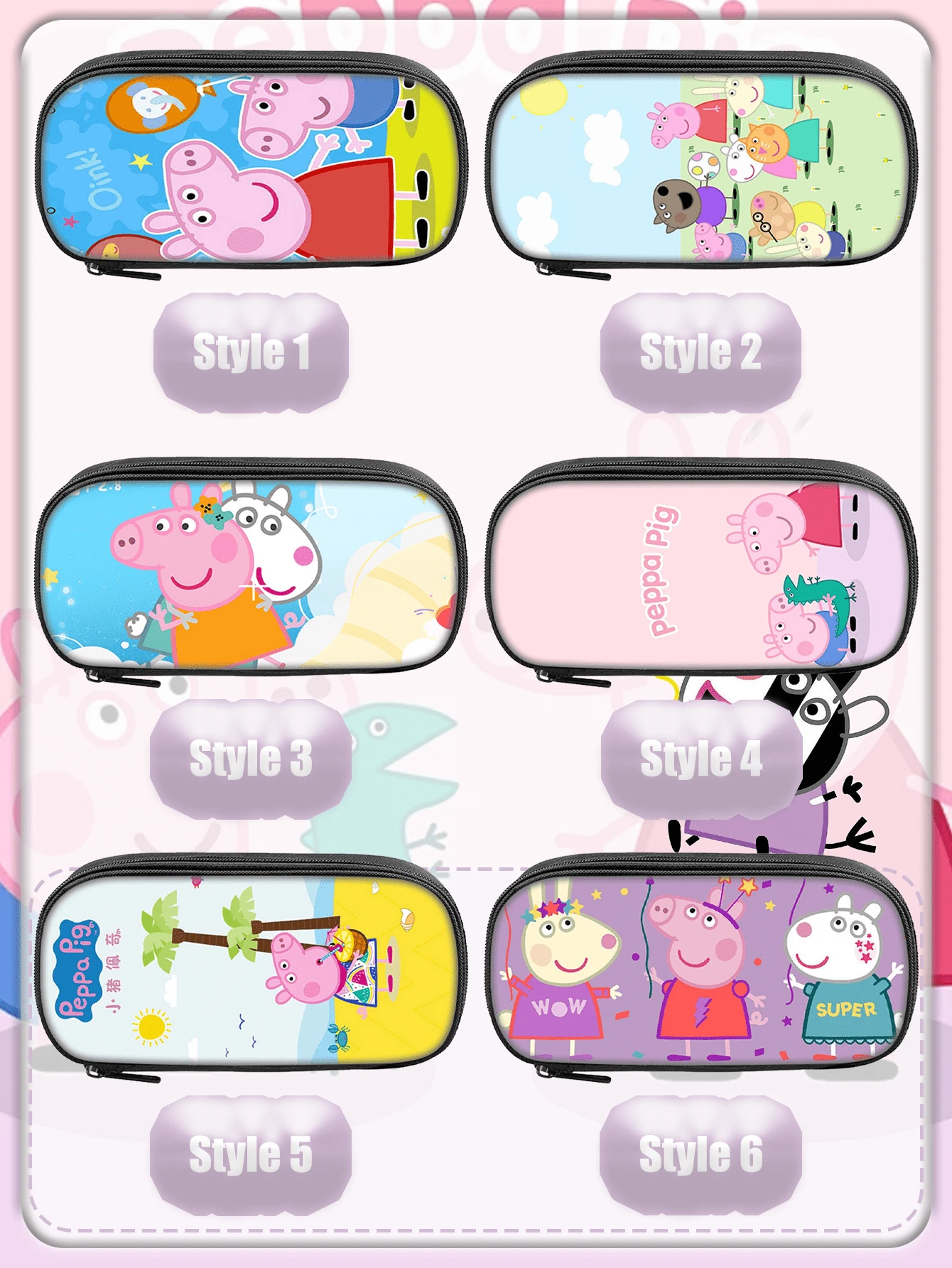 Peppa Pig Cartoon Large-Capacity Stationery Box, Pencil Case, Cute Pen Case, Cheerful And Pen Case - Multicolor - View 1