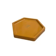 Large Hexagonal Mosaic Tray 18cm Various Colors Decoration - Mustard Yellow - View 3
